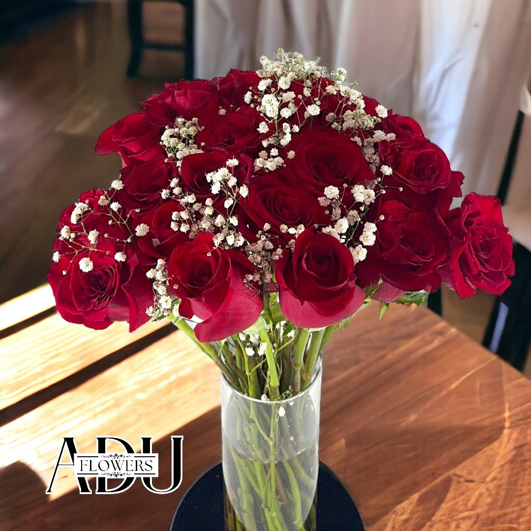 24 FRESH ROSES