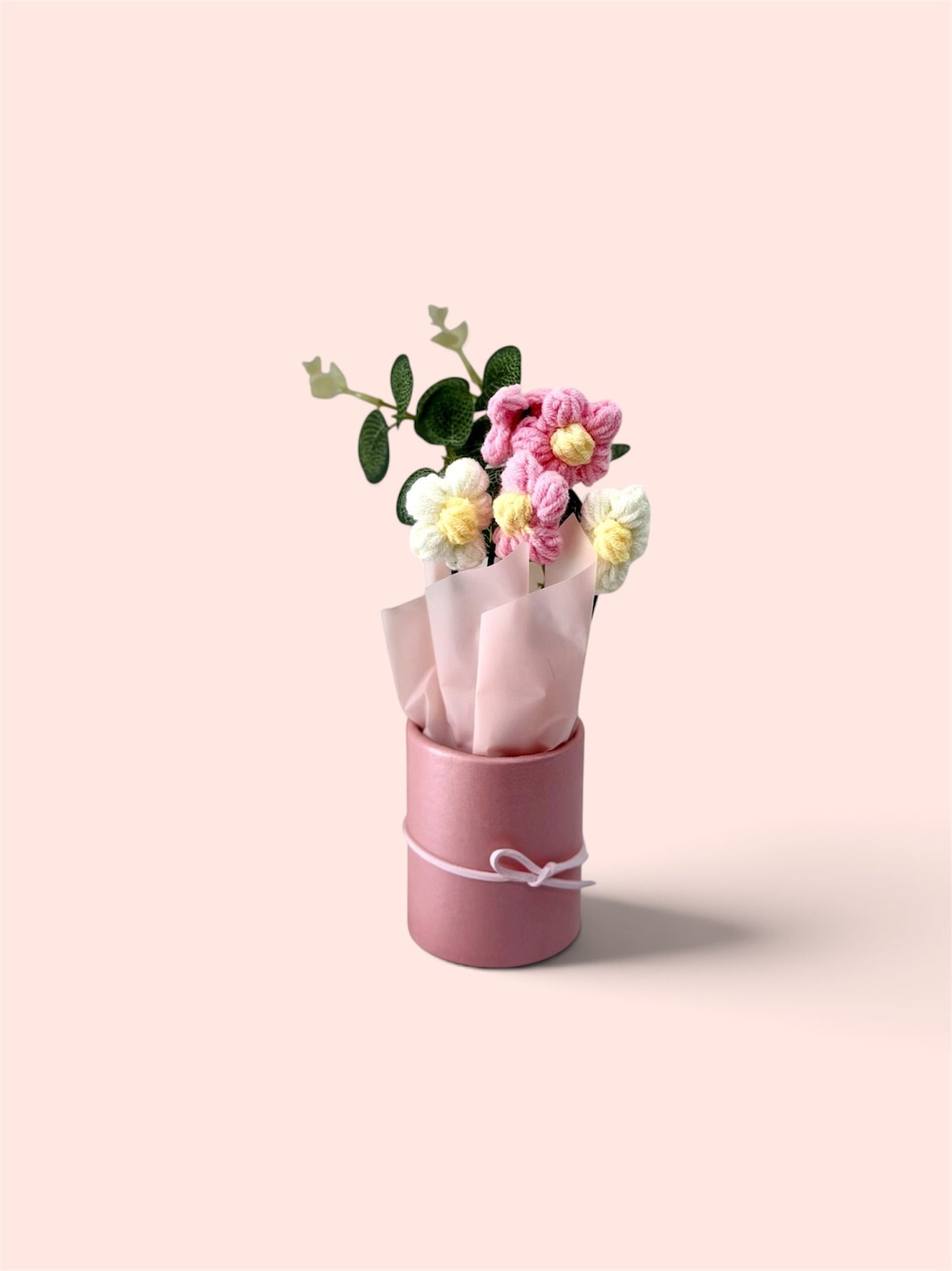 Blush Petal Mini Knit Vase